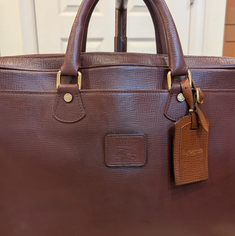 Burberrys Leather Business Bag EUC